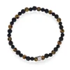 ALEXANDER – F&S armbånd med stenperler, sort/brun – 4 mm