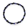 ALEXANDER – F&S armbånd med stenperler, sort/blå – 4 mm