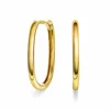 Arne Nordlie – Ovale øreringer i 14k gult gull, 17 mm