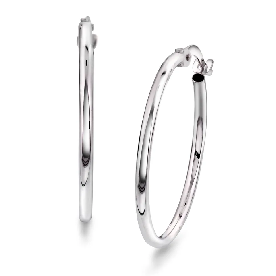 Arne Nordlie – Rund creol i hvitt gull – 20 mm