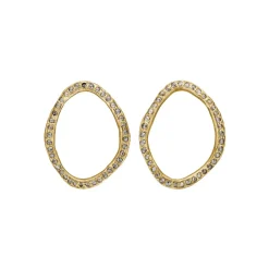 ByBirdie – Onassis Oval Golden Pavè ørepynt – 29 mm