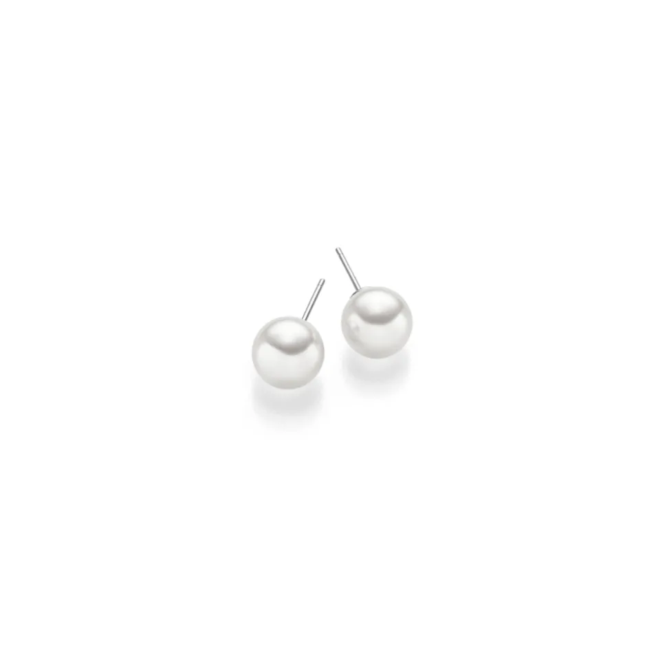 Classic by Gulldia – Ørepynt i sølv med perle,10 mm