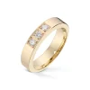 Diamonds by Frisenberg – Alliansering i gult gull 3 x 0,10 ct TW/SI – Kraftig ringskinne, håndlaget ved eget verksted