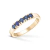 Diamonds by Frisenberg – Alliansering i gult gull med safirer – 5×0,10ct