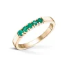 Diamonds by Frisenberg – Alliansering i gult gull med smaragder – 5×0,05ct