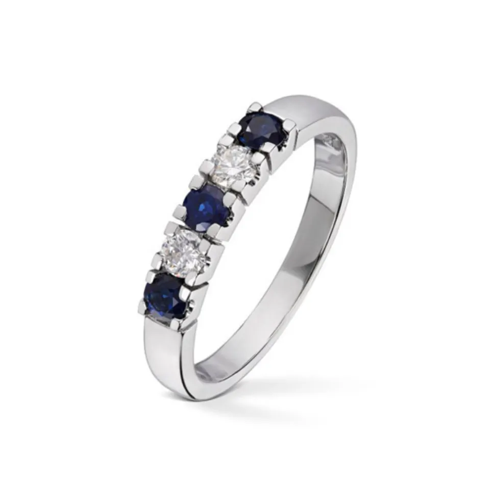 Diamonds by Frisenberg – Alliansering med 2 x 0,10 ct TW/SI og blå safir