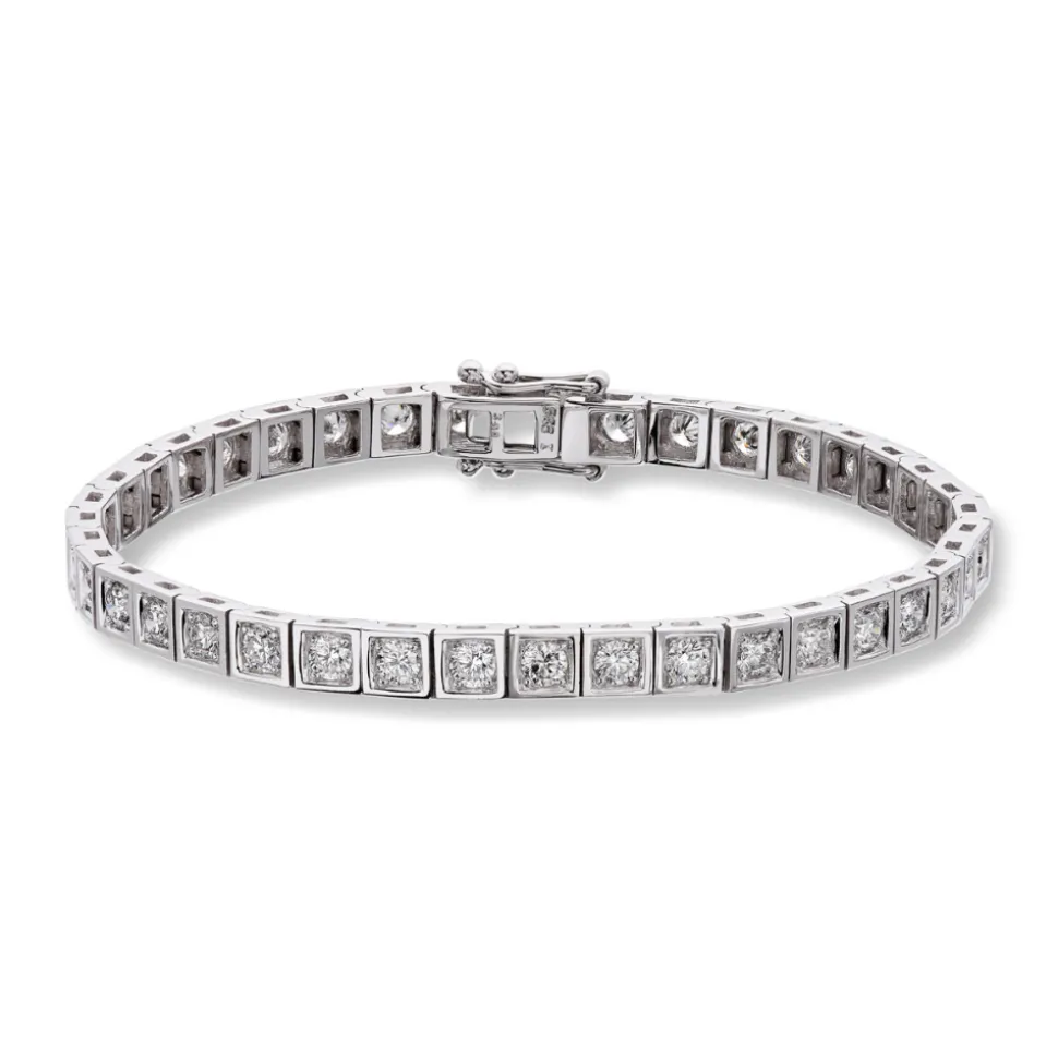 Diamonds by Frisenberg – Allianse armlenke i hvitt gull – Isatt diamanter rundt hele 39×0,10 ct TW/SI ialt 3,90ct