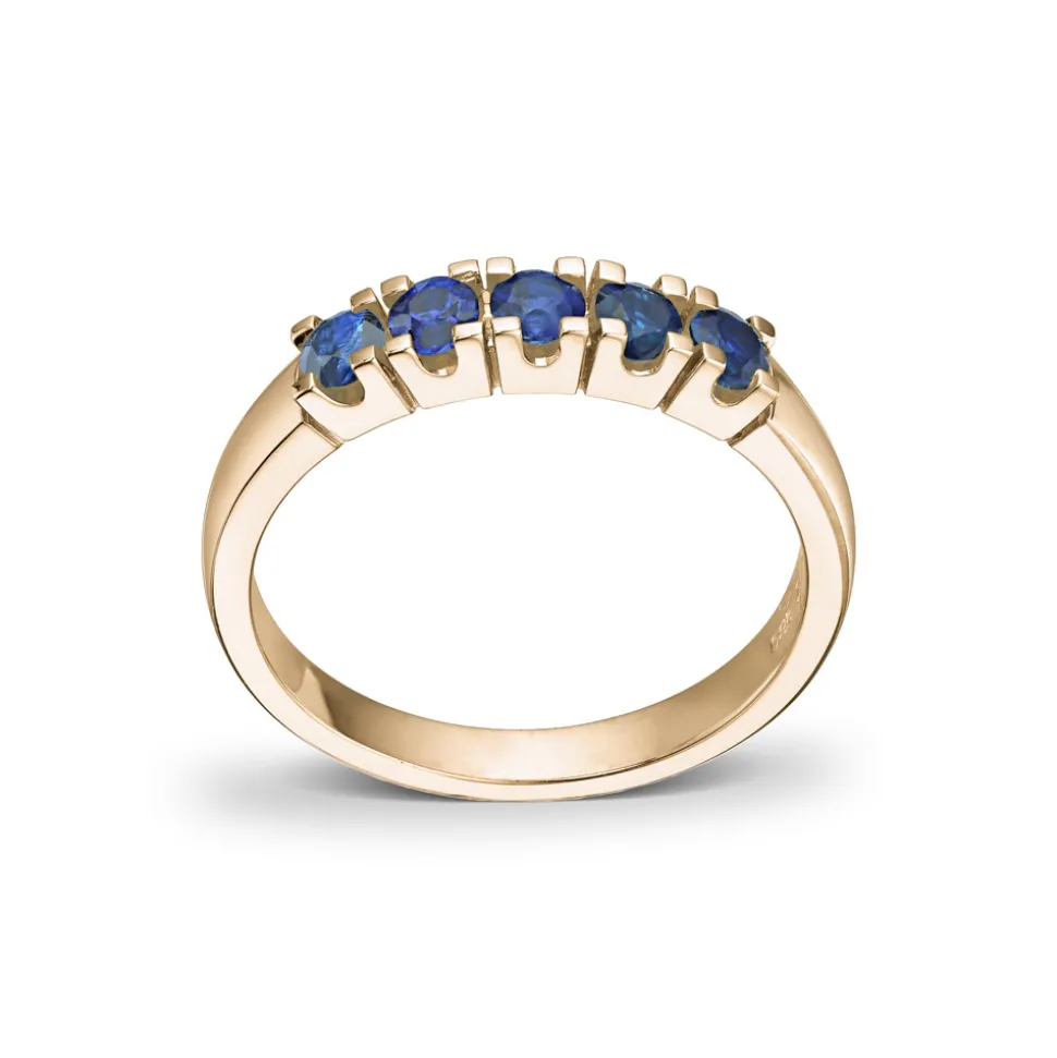 Diamonds by Frisenberg – Alliansering i gult gull med safirer – 5×0,10ct