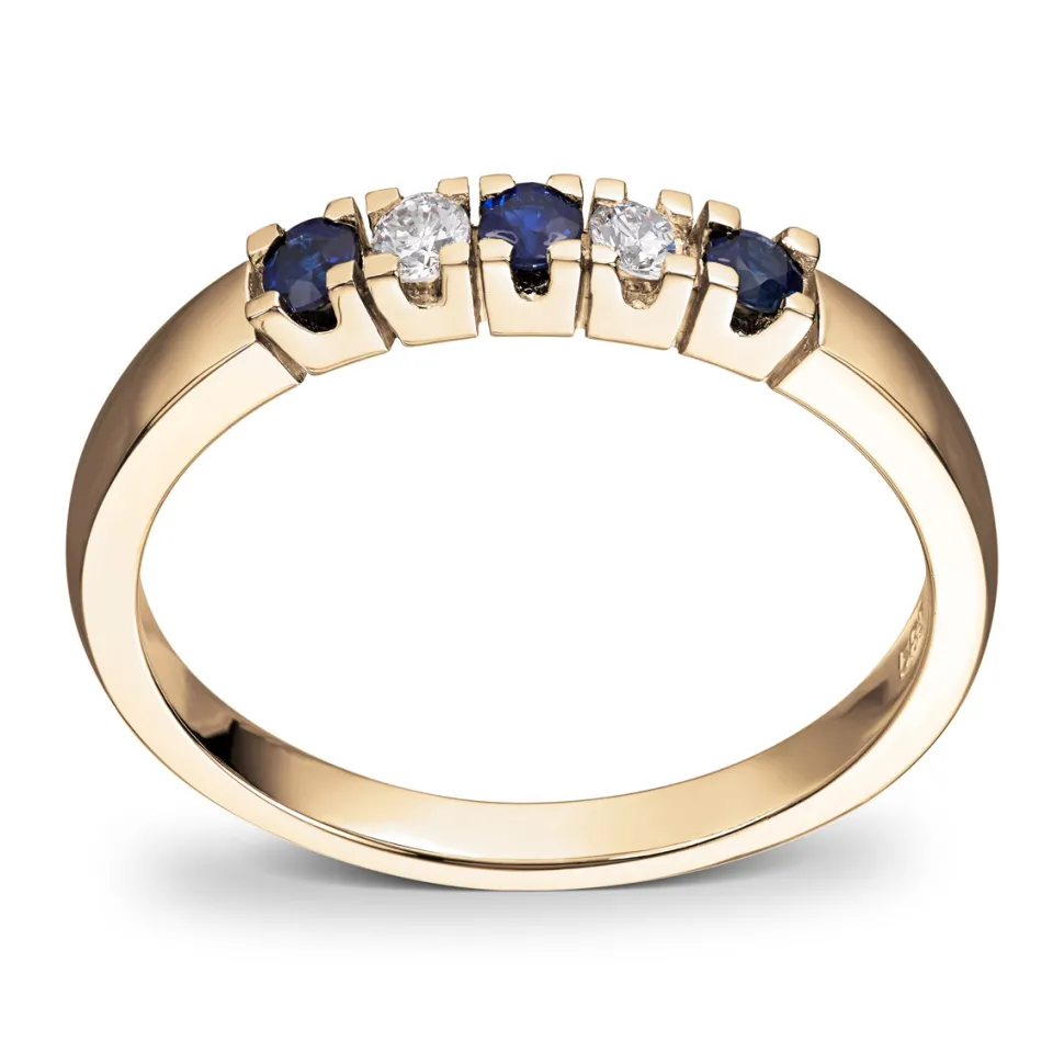 Diamonds by Frisenberg – Alliansering med 2 x 0,05 ct TW/SI og blå safir