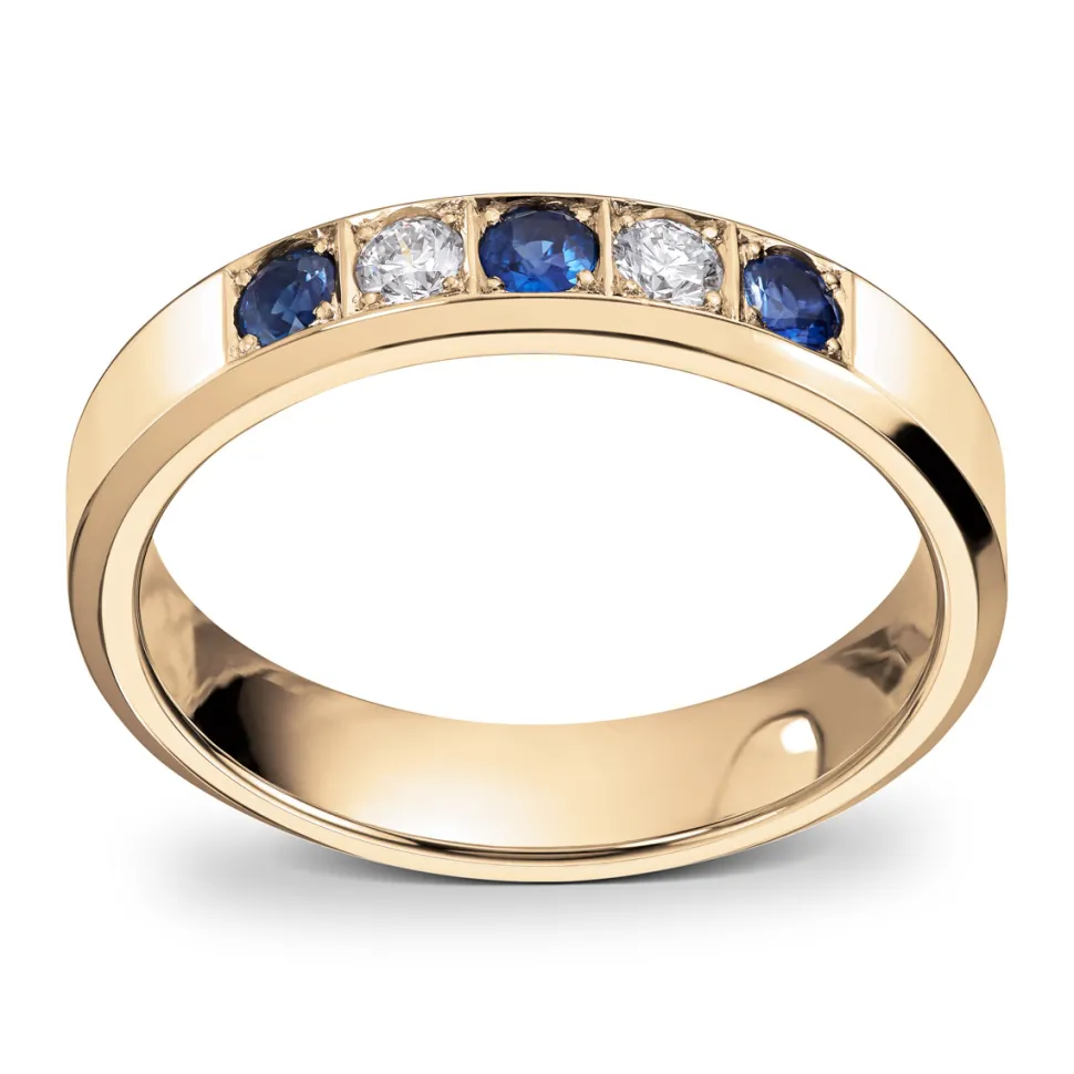 Diamonds by Frisenberg – Alliansering med 2 x 0,05 ct TW/SI og blå safir