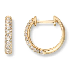 Diamonds by Frisenberg – Creoler i 14k gult gull med diamanter