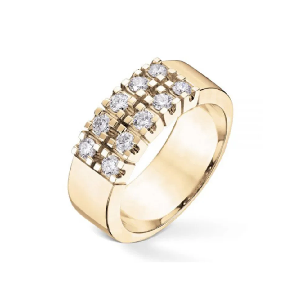Diamonds by Frisenberg – Dobbel Alliansering i gult gull 10 x 0,05 ct TW/SI