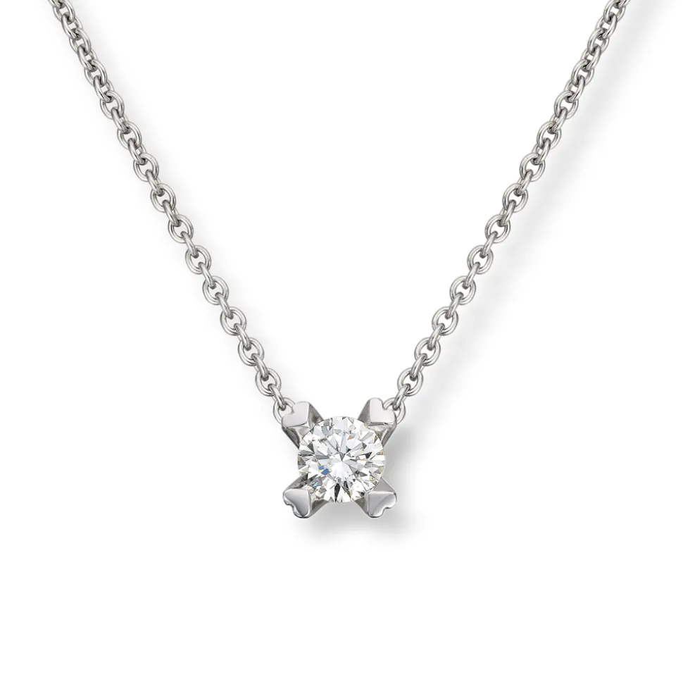 Diamonds by Frisenberg – Enstensanheng 0,50 ct TW/SI -Håndlaget ved eget verksted inkludert gult gull 585 kjede.