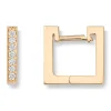 Diamonds by Frisenberg – Firkantede creoler i 14k gult gull med diamanter