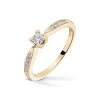 Diamonds By Frisenberg – Gult gull 14K ring – Håndlaget, isatt 1 x 0,15 ct TW/SI og 10 stk 0,01 ct TW/SI