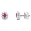 Diamonds by Frisenberg – Hvitt gull 14K ørepynt- med Rubin samt diamanter totalt 0,20 ct TW/SI