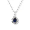 Diamonds by Frisenberg – Halssmykke i hvitt gull med safir og 0,42 ct diamanter