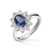 Diamonds by Frisenberg – Rosettring/Dianaring i hvitt gull med safir og diamanter