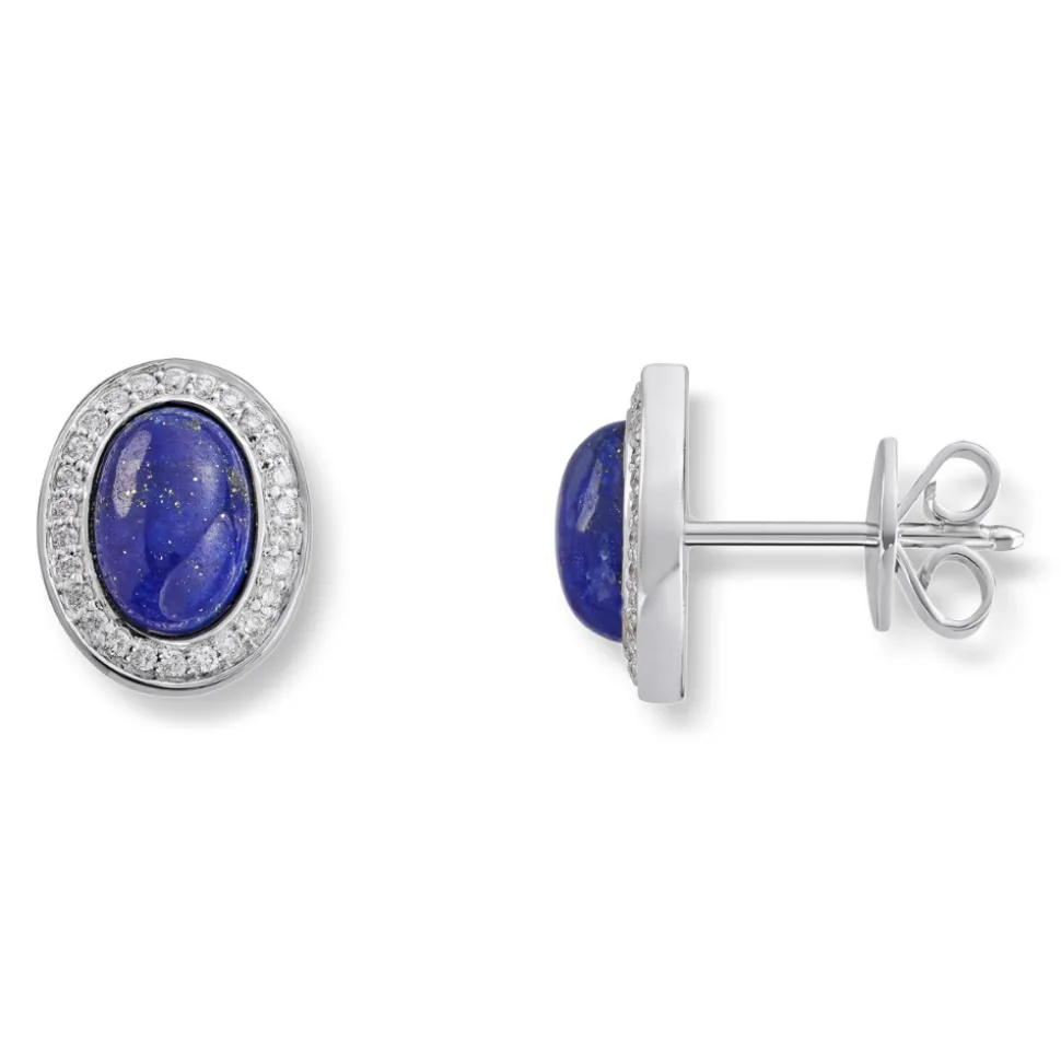 Diamonds by Frisenberg – Ørepynt i hvitt gull med lapis og diamanter 0,14ct