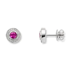 Diamonds by Frisenberg – Ørepynt i hvitt gull med rubin og 0,12 ct diamanter
