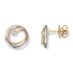Diamonds by Frisenberg – Ørepynt i 14k gult gull og 14k hvit gull med diamant