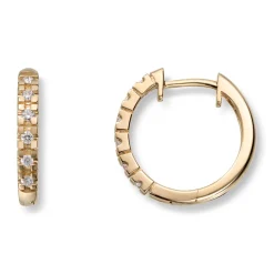 Diamonds by Frisenberg – Øreringer i gult gull med diamanter – totalt 0,12 ct