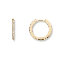 Diamonds by Frisenberg – Øreringer i gult gull med diamanter – totalt 0,12 ct Bestselger!