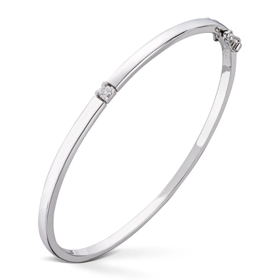 Diamonds by Frisenberg -Armring i hvitt gull- Allianse m/1×0,10 ct diamant TW/SI