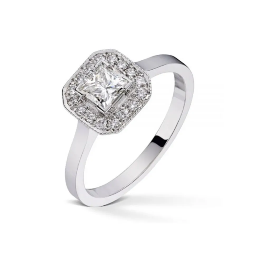 Diamonds By Frisenberg- Hvitt gull 14K ring- Håndlaget på eget verksted. Ialt 0,66 carat