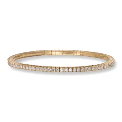 Diamonds By Frisenberg- Tennis armbånd i gult gull 585  med diamanter ialt hele 2,80 ct TW/SI1. NB: Elastisk armbånd