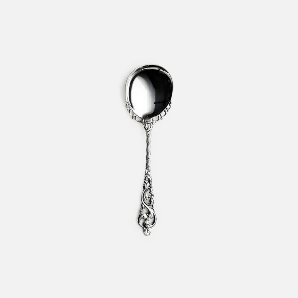 Dobbel Rococo – Syltetøyskje – 15 cm sølv