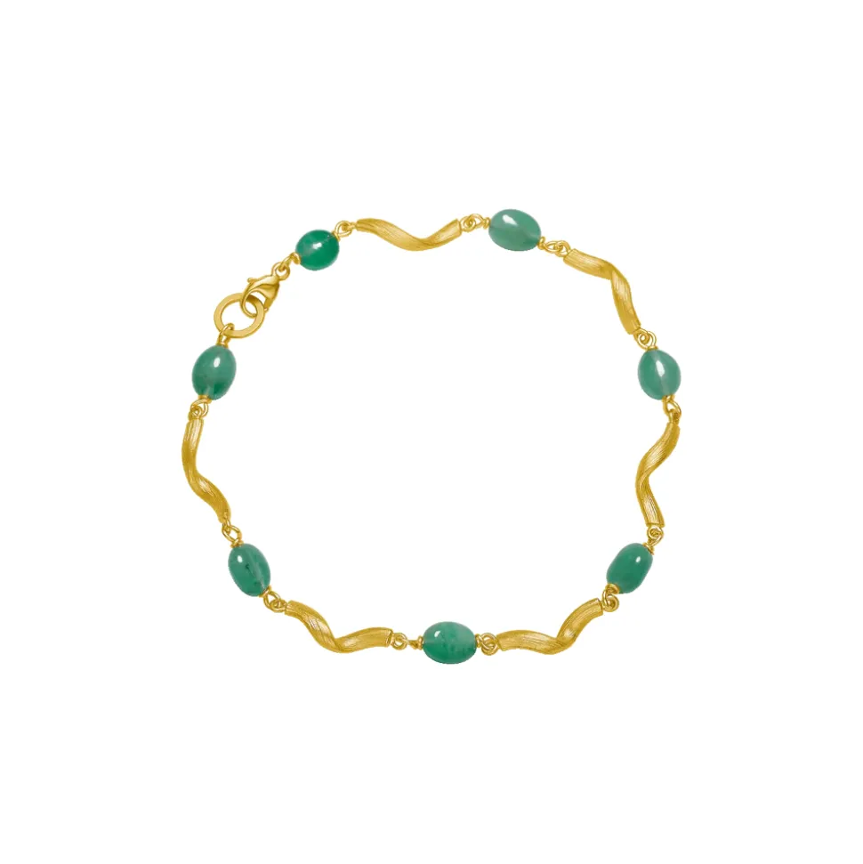 Dulong – Vega emerald armbånd i 18k gult gull med smaragder