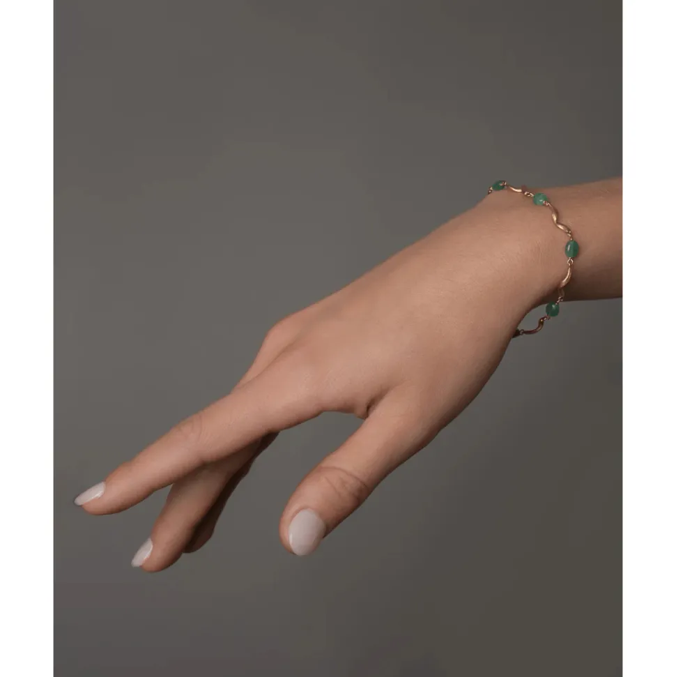 Dulong – Vega emerald armbånd i 18k gult gull med smaragder
