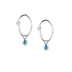 Efva Attling – Love Bead Hoops i sølv med topas