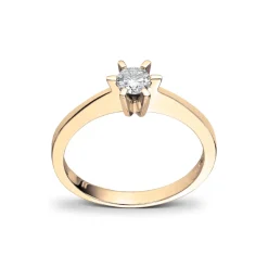 Enstensring i gult gull med 0,25 ct diamant