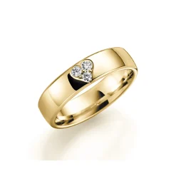 GD Forever – Gult gull 5 mm -med diamant 0,09 ct.WSI -hjerte