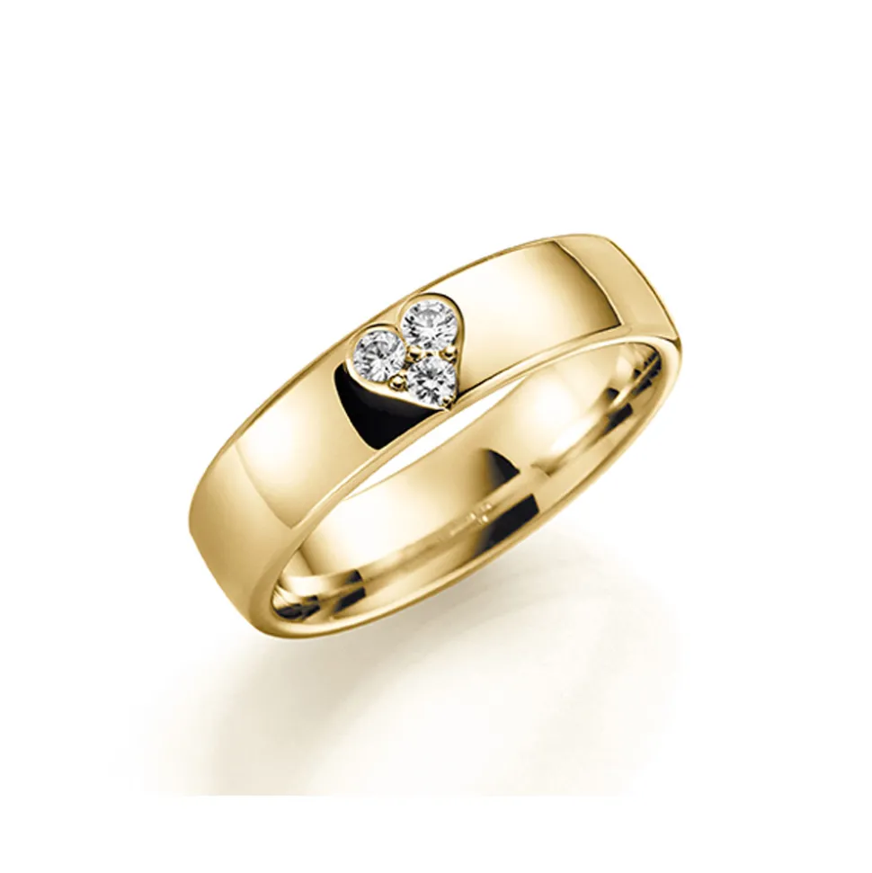 GD Forever – Gult gull 5 mm -med diamant 0,09 ct.WSI -hjerte