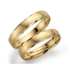 GD Forever – Gult gull ring 4 mm – Diamantcut mønster