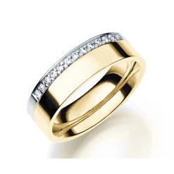 GD Forever – Gult gull/Hvtt gull-6 mm med 0,14 ct diamanter