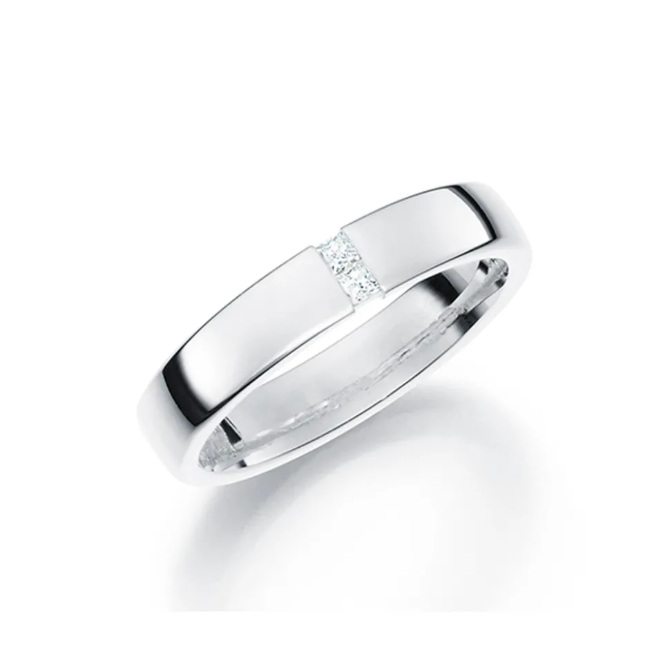 GD Forever – Hvitt gull-4 mm- Med diamanter 0,06 ct WSI