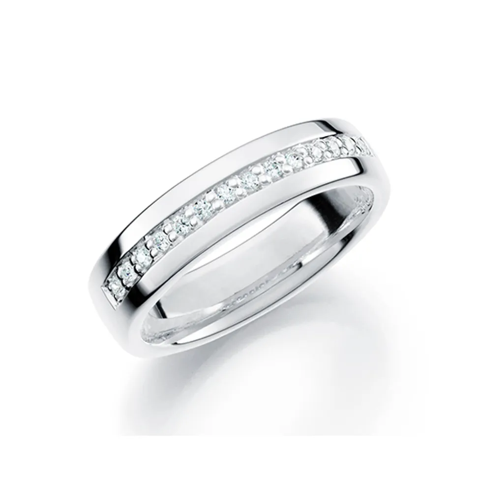 GD Forever – Hvitt gull-5 mm- Med diamanter 0,14 ct WSI
