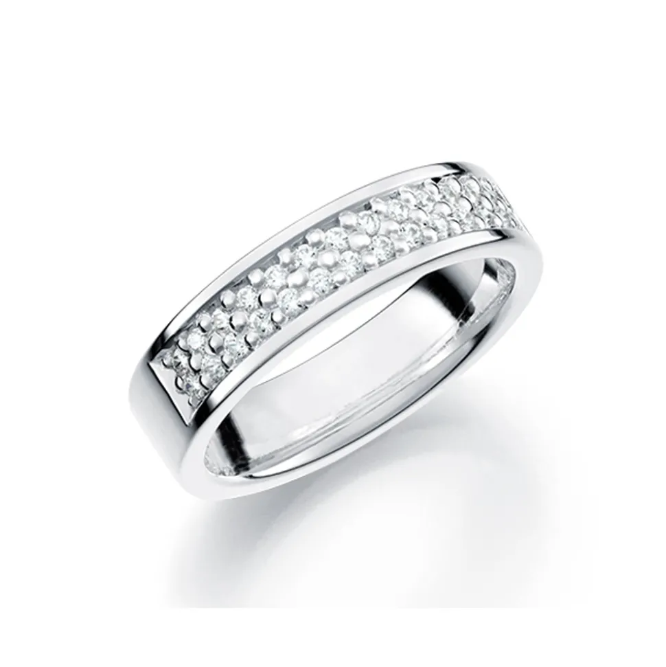 GD Forever – Hvitt gull-5 mm med diamanter 0,28 ct WSI