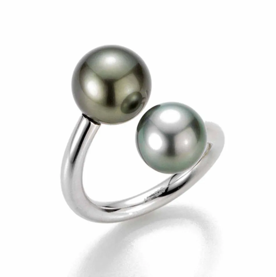 Gellner – Sølvring med 2 tahiti kulturperler (9-12 mm diameter)