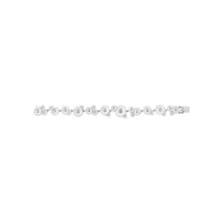 Georg Jensen – Daisy armbånd med lagvise blomster – Sølv og hvit emalje
