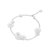 Georg Jensen – Daisy armlenke med lagvise blomster i sølv og hvit emalje