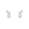 Georg Jensen – Daisy ørepynt med lagvise blomster – Sølv og hvit emalje