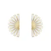 Georg Jensen – Daisy ørepynt i 18k forgylt sølv med hvit emalje – Half Flower
