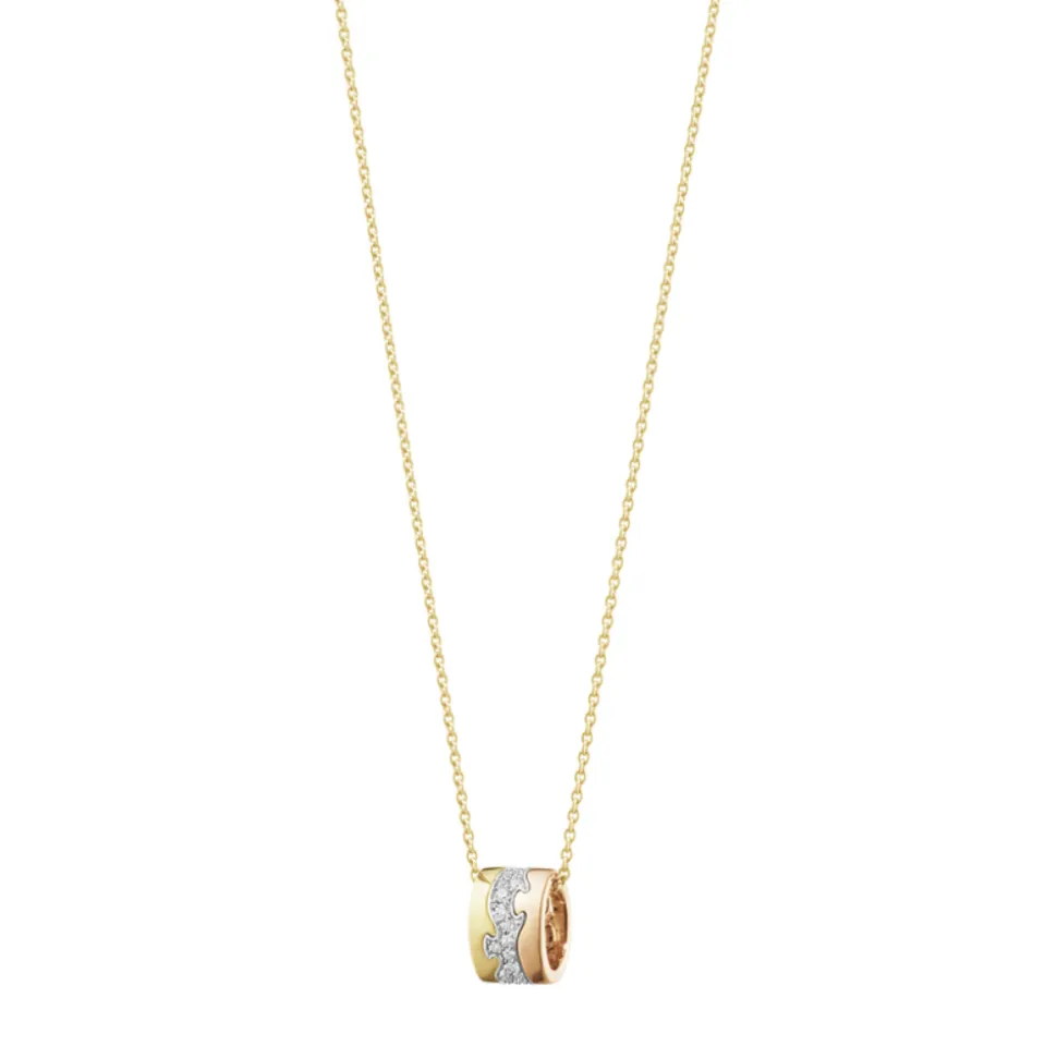 Georg Jensen – Fusion anheng i gult, hvitt og rosegull med 0,19 ct diamanter