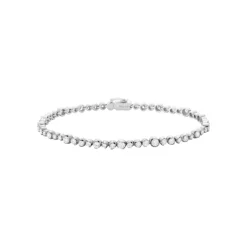 Georg Jensen – Signature Tennisarmbånd i 18k hvitt gull med diamanter