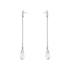 Georg Jensen Jewellery – Vivianna lang ørepynt i sølv med bergkrystall